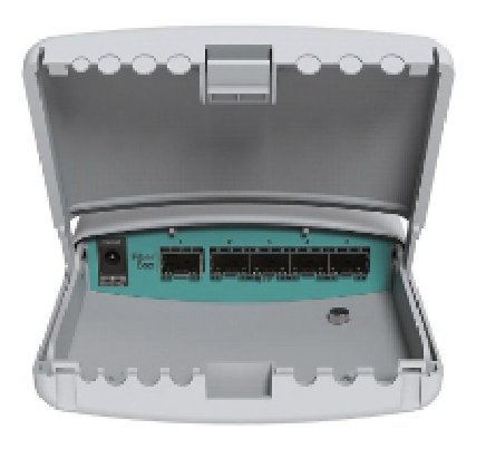 MikroTik CRS105-5S-FB FiberBox · Switch exterior SFP
